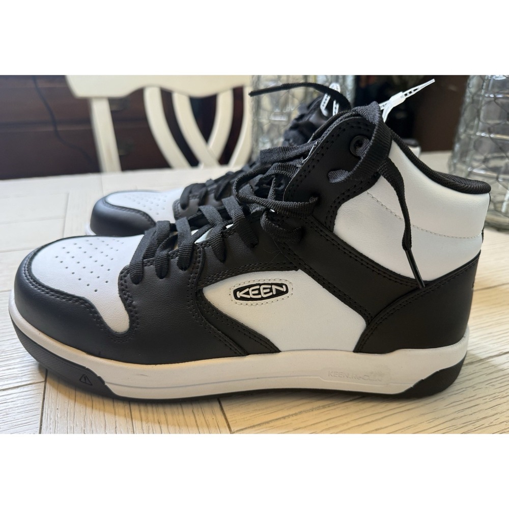 KEEN‎ Utility Overton Mid Men 10.5 D White/Black Safety Toe Work Shoes MSRP $145